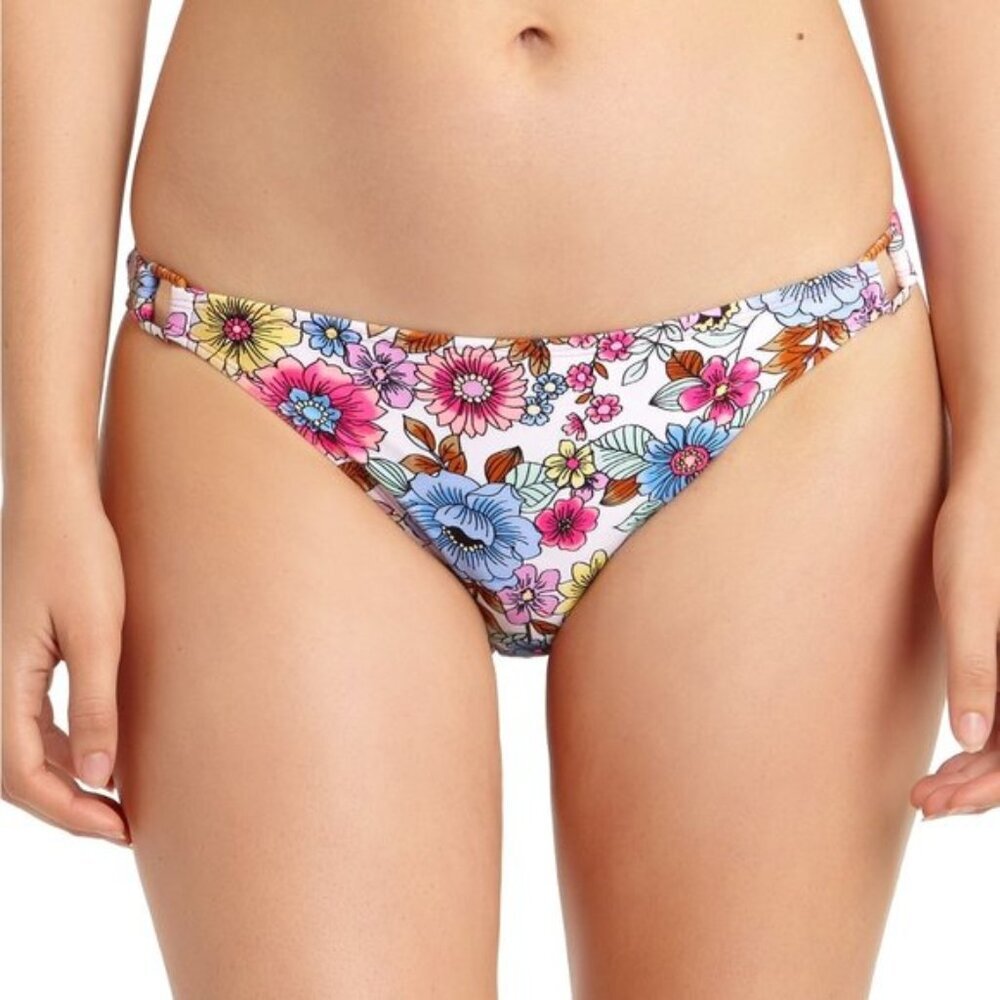 California Waves Floral Print Bikini Bottoms.  B-1